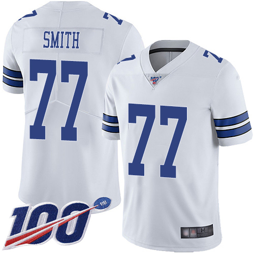 Men Dallas Cowboys Limited White Tyron Smith Road 77 100th Season Vapor Untouchable NFL Jersey